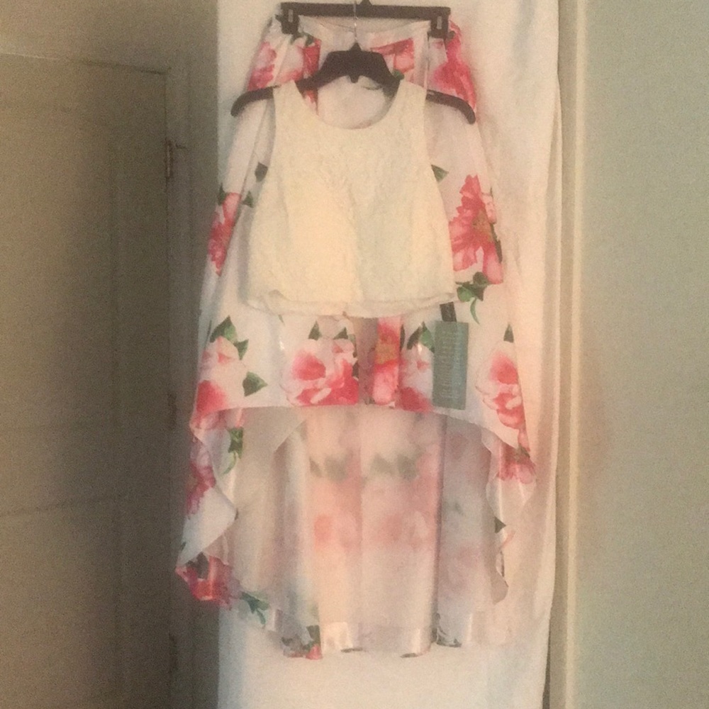 2pc Skirt Set Matching Lace Top